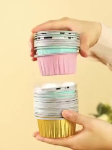 20pcs Muffin Aluminum Foil Baking Cup Disposable Pastry Cake Mold Mousse Desser Container