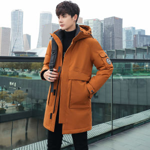 Loose Noodles Removable Liner down Jacket Men Mid Length Long Length Thickened 2024 Winter Youth Coat Removable and Washable