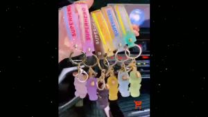VTOM Cute Keychain Teddy Bear With Bow Tie And Superhero Strap Keychains For Bag Gift Souvenirs Rantai Kunci Murah Comel