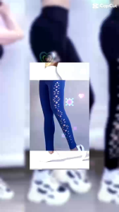 Quần Legging Họa Tiết Hoa Cắt Laze Thích Hợp Tập Gym Yoga Chất Thun Co Giãn 4 Chiều Cao Cấp