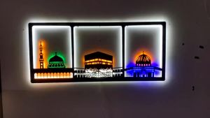 SEHARI JADI!! HIASAN DINDING KALIGRAFI ISLAMIC AESTHETIC ACRYLIC MIRROR MEWAH DAN MENGKILAP LAMPU HIAS ISLAMI - PAJANGAN DINDING KALIGRAFI MENGKILAP