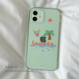 Summer Coconut Tree Style Mobile Phone Case for  16/17Promax/12Mini/XS/XR/15/13/14PROMAX Ins ness Protection Cover