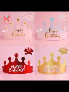 folding birthday crown hat handmade crown Adults children cap happy birthday party decoration Kingtex party needs