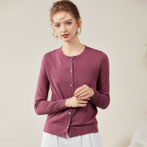 YAKUER | Light Weight 100% Fine Merino Wool Knitted Women Cardigan