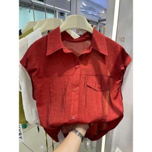 เสื้อเชิ้ตคอโปโลแขนสั้นทรงหลวมบางฤดูร้อน 2025 สำหรับผู้หญิง ทรงเข้ารูป สไตล์เรียบง่าย ปกติ ปกติ ปกติ