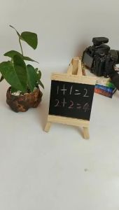 Mini Wooden Blackboard Wooden Stand Small Message Chalkboard Papan Hitam Mini
