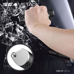 SEAMETAL Car Safety Hammer Car Window Glass Breaker with Temporary Parking Plate Number Auto Seat Belt Life-Saving Emergency Tool