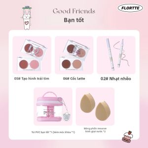 FLORTTE | Bộ Trang Điểm Mắt Bao Gồm Má Hồng Và Chì Kẻ Mắt