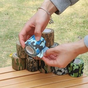 Camouflage Tape CSGO COSPLAY Camo Elastic Bandage Waterproof Hiking Hunting Stealth First Aid Wrap Durable Self Adhesive Elastic Bandage Health
