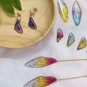 1set/bag Cicada Wings UV Resin Handmade Fairy Simulated Dragonfly Vivid Wings DIY Jewelry Earrings Jewelry Findings Making