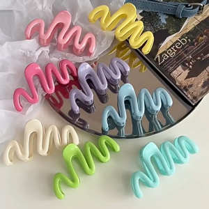 Jepit Rambut Gelombang Besar 11 cm Jedai Wanita Glossy Wave Hairclip Korean Style