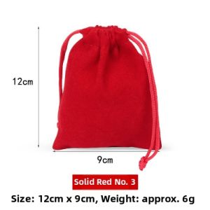 Red Velvet Jewelry Pouch Drawstring Bag