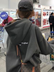 QIANSHUIYIYUN | Fleece Lined Hooded Womens Sweatshirt Outerwear