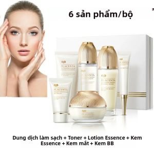 Bộ Chăm Sóc Da Nhau Thai Cừu 6 Món - Tinh Chất Dưỡng Da Kem Dưỡng Toner Chống Lão Hóa Săn Chắc Cấp Ẩm Cho Nữ Bộ Quà Tặng