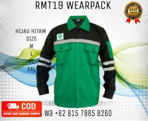 Baju kemeja safety K3 wearpak Lengan panjang warna Nevy Toska