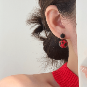 ต่างหูสีแดงลายเสือดาว S925 เงินแท้ ดีไซน์เก๋ไก๋ ทันสมัย ​​ระดับไฮเอนด์ ไม่แพ้ ของขวัญสำหรับแฟนสาว ต่างหูแบบห้อย