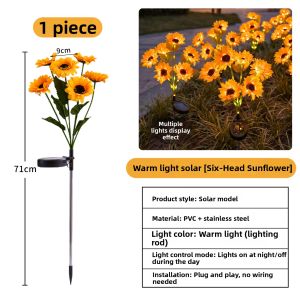 ANQIYUE | Waterproof Sunflower Style Garden Decoration Light Ground Plug