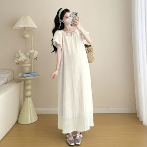 Đầm Thai Đẹp Mềm Mại Tencel Hoa Dài Trung Bình