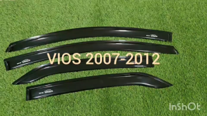 กันสาด คิ้วกันสาด กันสาดประตู คิ้ว ดำทึบ 4 ชิ้น โตโยต้า วีออส TOYOTA VIOS 2007 2008 2009 2010 2011 2012 ใส่ร่วมกันได้ A