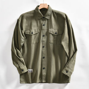 Daily Order ~ Heavy Weight Washed Cotton! Autumn New Men Retro Workwear Casual Long Sleeves Shirt Easy Matching Coat