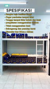 JF-Tempat Tidur Susun Besi Dewasa Berkualitas Tempat Tidur Susun Asrama Tempat Tidur Anak