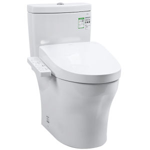 Adjustable Height Wall Hung Toilet Rear Drain Direct Flush Warm Water Cleaning
