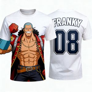 Bandai | One Piece Summer Mens T-shirt Anime Style Ivan Newgett Summer Boys Short-sleeved Punk Casual Trendy Parent-child Wear
