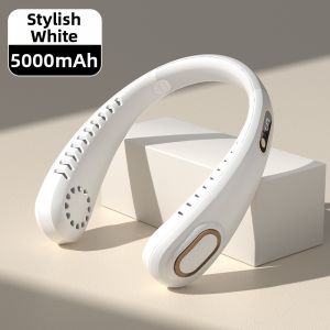 Portable Neck Fan Rechargeable USB Leafless Electric Fan 2023 New Model NOCCLILI F18-X4 Pure Color for Everyone