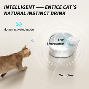 Cat Water Fountain 2.5L Wireless Rechargeable Powered Pet Water Fountain Automatic Cat Water Fountain Infrared Sensing Ultra Silent Cat Water Fountain