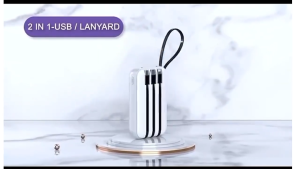 RII New KC58 POWER BANK 20000mAh 66W Fast Charging Powerbank with LED Digital Display with 4 cable