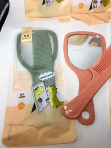2in1 Hand Mirror with Hair Comb Set Hair Accessories beauty handy Mirror straight comb Random Color