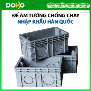 Đế âm tường cho ổ cắm điện chữ nhật cao cấp DoBo Korea - Hàng chính hãng - Đế chôn âm tường chống cháy 86x180x50mm
