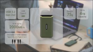 TRANSCEND ESD380C USB 3.2 GEN 2x2 TYPE-C PORTABLE SSD WITH ANTI-SHOCK DESIGN EXTERNAL SOLID STATE DRIVE