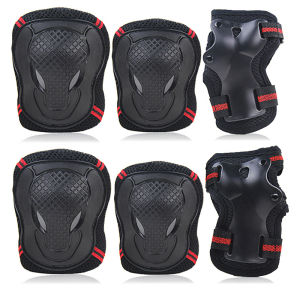 6PCS Knee & Elbow Pads Set with Wrist Guards - Multi-Sport Protective Gear for Kids/Adults - Cycling Skating Riding Safety