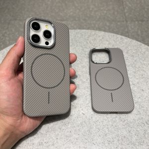 Ultra-Thin Carbon Fiber Phone Case for iPhone 16 pro Full Coverage Protection Magnetic Absorption Compatible with Magsafe