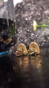 คู่รักสไตล์เกาหลีต่างหูทอง 24K เหมือนกัน ต่างหูสาวสไตล์รักโรแมนติกต่างหู ต่างหูแฟชั่น 318e แถมกล่องของขวัญฟรี