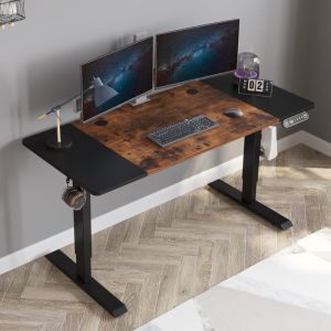 Mxtark 63 inches Electric Desk 1.6M Electric Standing Desk Single Motor Desk Height Adjustable Stand Desk Laptop Table With Wheels