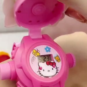 3D Projector Watch For Kids Cartoon HelloKitty Spiderman Paw Patrol Digital Kid Watch Flash Colourful Light Birthday Gift Christmas Presen Toy