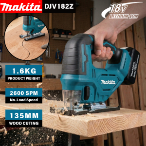 Makita | MAKITA DJV182Z 18V Cordless Woodworking Jigsaw 135mm Cut Depth Brushless Power Saw For DIY & Professional