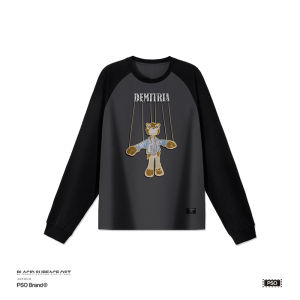 PSO Brand Shoulder Insertion Long Sleeve round Neck T-Shirt Mens Outerwear Trendy Casual Cotton Polyester Blend Autumn Top