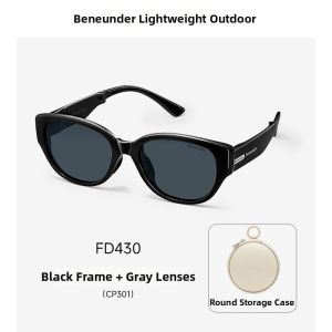 Beneunder | Oval Cat Eye Sunglasses Womens Vintage High-End UV Protection Foldable Small Frame Sun Glasses Fashionable Square Face