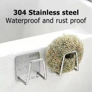 304 Stainless steel kitchen sponge holder self adhesive sink drain sponges drying rack kitchen sink accessories storage organizer