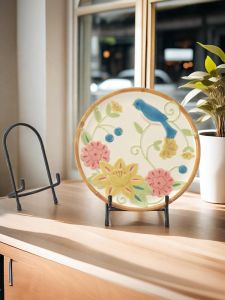Iron Art Decorative Plate Stand round Ceramic Plate Tray Display Frame Underplate Base European Style Home Decoration Accessories