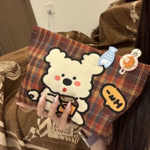 Original Large Capacity Portable Retro Plaid Makeup Bag Travel Toiletry Bag Waterproof Canvas Square Shape for Everyone