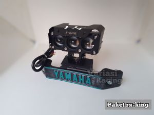 PAKET RX-KING Lampu Tembak Laser SQL 3Mata+Kumis Kucing RX-KING Higt-Low 60watt