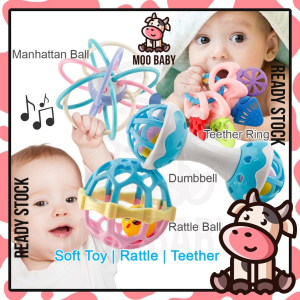 Moo Baby Rattle Hanging Soft Toy for Baby Toy Playset Boy Newborn Teether Baby Toys Mainan Baby Mainan Budak Anak Kanak