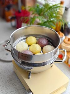Thickened 304 Stainless Steel Frying Pan Wok Flat Bottom Pot Magnetic Stove Household Use 26cm Multi-purpose Breakfast Pot