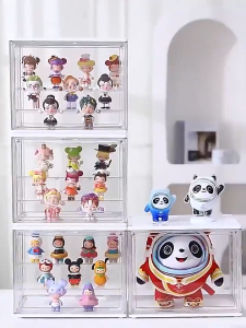 IMUTO Acrylic Stackable Display Case Transparent Box Pop mart Storage Organizer Dustproof Acrylic Toy Display Box
