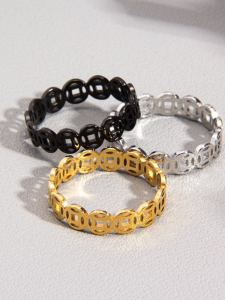 Fashionable Titanium Steel Rings Couple Set Large Size Wedding Bands Lucky Attraction Jewelry Accessories for Men And Women