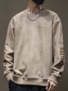 ROMON | Lormen Mens Round Neck Sweatshirt Spring Autumn New Style Casual Long Sleeve T-Shirt Fashionable Base Shirt Urban Style